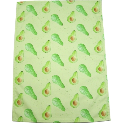 Avocado tea towel -  Avocado print Luxury Tea Towel -   Green -   50cm x 70cm -   100% Cotton -   Hand Painted Design -   Made in Great Britain - 