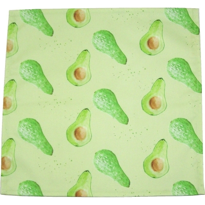 Avocado napkin -  Avocado print luxury napkin -   Green -   38cm x 38cm -   100% Cotton -   Hand Painted Design -   Made in Great Britain - 