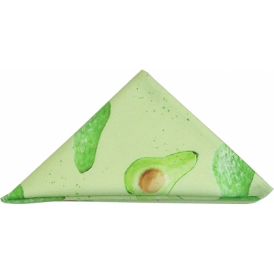 Avocado napkin  Avocado print luxury napkin,   Green,   38cm x 38cm,   100% Cotton,   Hand Painted Design,   Made in Great Britain, 