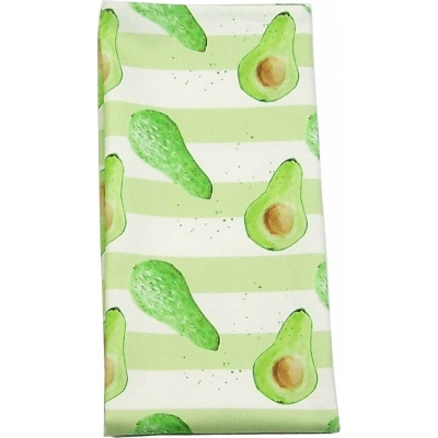 Avocado Stripe Tea Towel  Avocado print Luxury Tea Towel -   Green and White -   50cm x 70cm -   100% Cotton -   Hand Painted Design -   Made in Great Britain - 
