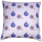 Fig cushion  Fig print Luxury cushion,   Purple,   50cm x 50cm,   100% Cotton,   Duck Feather Filling,   Hand Painted Design,   Concealed Zip,   Made in Great Britain,  
