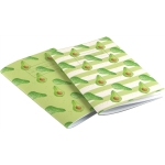Avocado notebook  Avocado print notebook,   Green,   A5,   Paperback Stapled,   Plain Paper Pages,   Cover - 100% Recycled Fibres,   Hand Painted Design,   Made in Great Britain,  