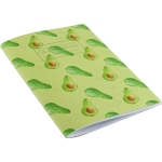 Avocado notebook -  Avocado print notebook -   Green -   A5 -   Paperback Stapled -   Plain Paper Pages -   Cover - 100% Recycled Fibres -   Hand Painted Design -   Made in Great Britain - 