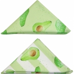 Avocado napkin  Avocado print luxury napkin,   Green,   38cm x 38cm,   100% Cotton,   Hand Painted Design,   Made in Great Britain,  