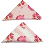 Pomegranate stripe napkin  Pomegranate print Luxury Napkin,   Pink and White,   38cm x 38cm,   100% Cotton,   Hand Painted Design,   Made in Great Britain,  