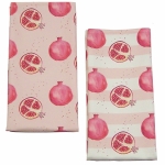 Pomegranate Stripe Tea Towel  Pomegranate print Luxury Tea Towel,   Pink and White,   50cm x 70cm,   100% Cotton,   Hand Painted Design,   Made in Great Britain,  