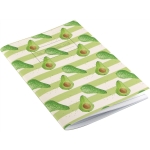 Avocado Stripe Notebook -  Avocado print notebook -   Green and White -   A5 -   Paperback Stapled -   Lined Paper Pages -   Cover - 100% Recycled Fibres -   Hand Painted Design -   Made in Great Britain - 