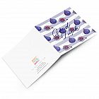 Good Luck Card Fig -  Good Luck Card with Fig design -   Purple and White -   Blank inside -   6”x6” -   100% recycled card -   Brown envelope included -   Hand painted design -   Made in Great Britain - 