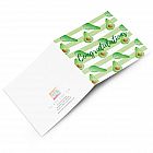 Congratulations Card Avocado -  Congratulations Card with Avocado design -   Green and White -   Blank inside -   6”x6” -   100% recycled card -   Brown envelope included -   Hand painted design -   Made in Great Britain - 