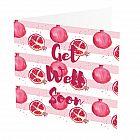Get Well Soon Card Pomegranate -  Get Well Soon Card with Pomegranate design -   Pink and White -   Blank inside -   6”x6” -   100% recycled card -   Brown envelope included -   Hand painted design -   Made in Great Britain - 