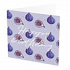 Happy Birthday Card Fig -  Happy Birthday Card with Fig design -   Purple and White -   Blank inside -   6”x6” -   100% recycled card -   Brown envelope included -   Hand painted design -   Made in Great Britain - 