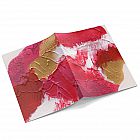 Pink Blot Notebook -  Pink Blot print notebook -   Pink, Red and Gold -   Paperback Stapled -   Plain Paper Pages -   Cover - 100% Recycled Fibres -   Hand Painted Design -   Made in Great Britain - 