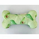 Avocado Bone -  36 x 20 x 8 cm -   100% Cotton Drill -   100% Recycled Polyester Stuffing -   Hand painted Avocado design -   Handmade in UK -   Sponge clean only -   Always supervise your pet during play - 
